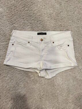 Abercrombie White Denim Shorts Size 27 Distressed Low Rise Summer